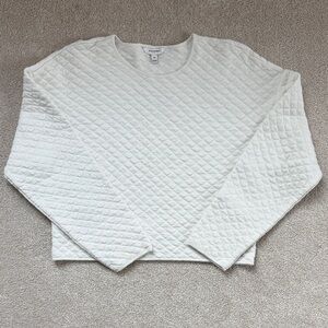 Banana Republic Off-White Quilted Long Sleeve Top